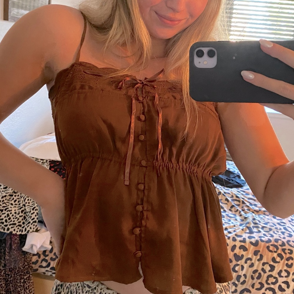 American Eagle Brown Blouse.